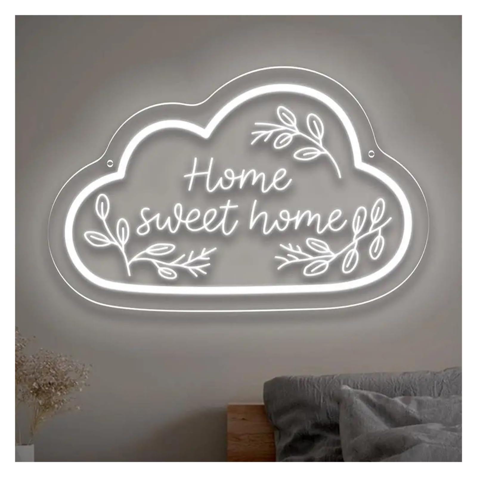 Wiszące neony artystyczne Neon Świetlny Home Sweet Home Z Możliwością Ściemniania, Do Sypialni, Na Imprezę, Rodzinne Spotkanie, Dekoracja Ścienna, 40.6cmx26.1cm(B)