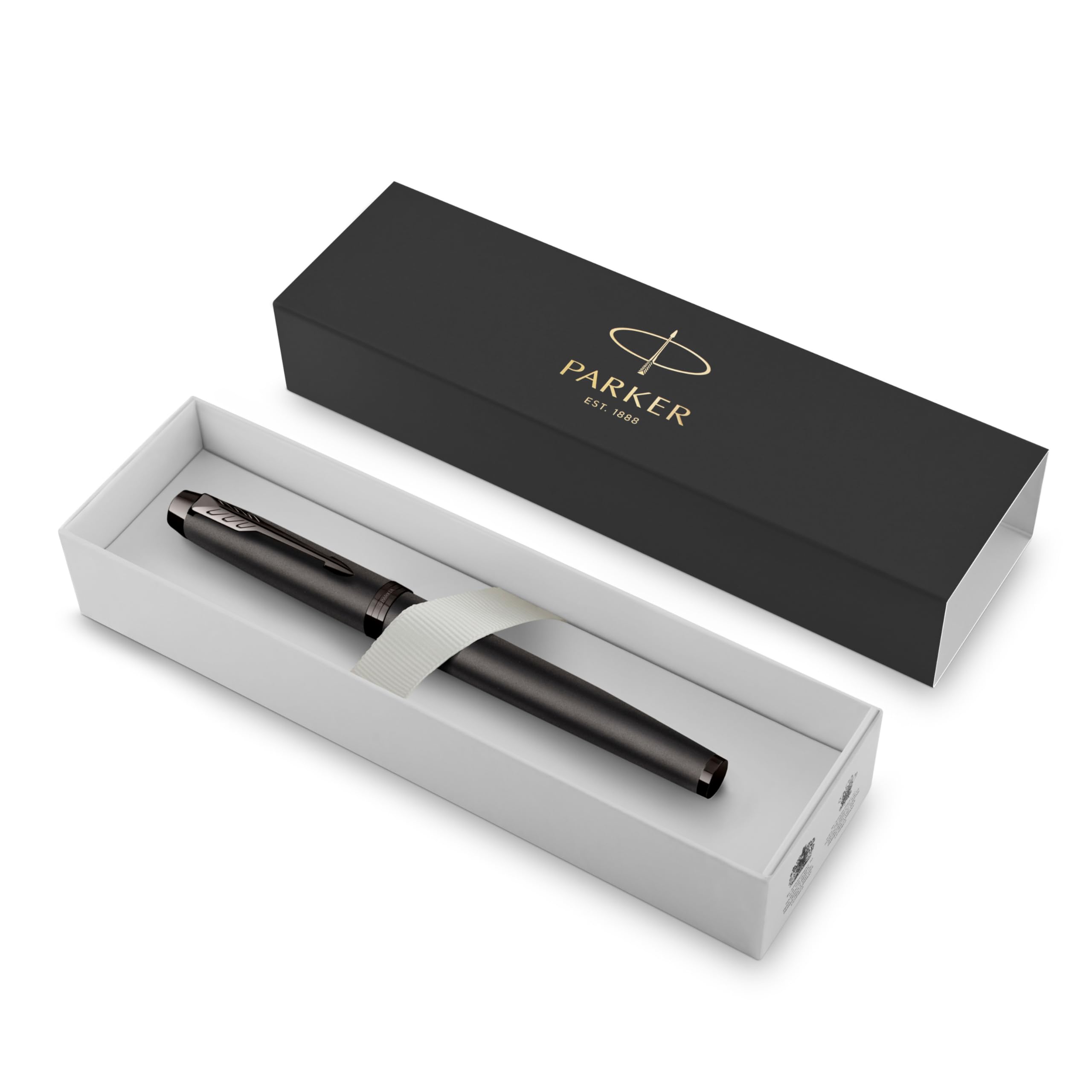 Parker IM Penna stilografica monocromatica | inchiostro blu | finitura e puntale canna di fucile | punta fine | confezione regalo