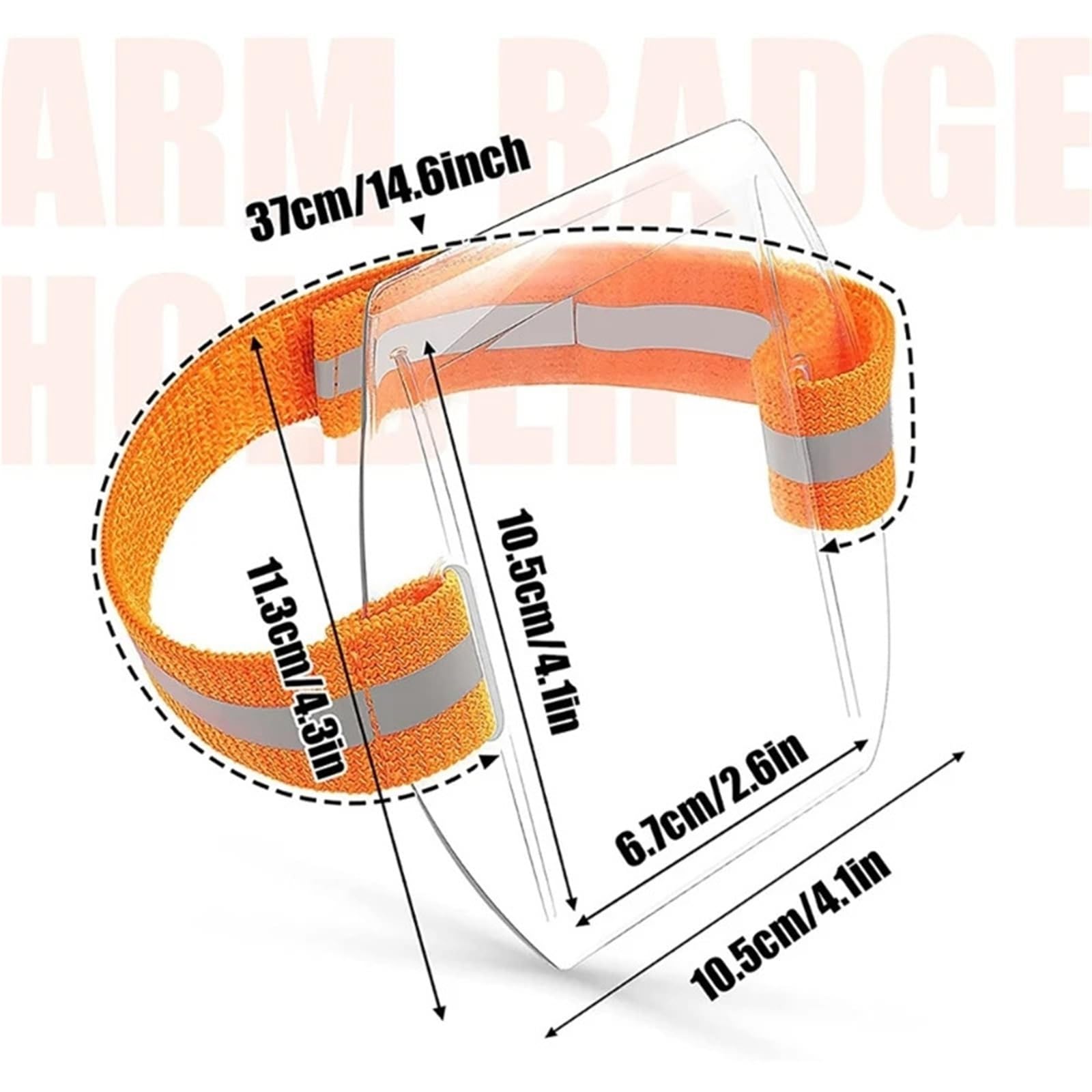 Arm-Ausweishalter, wasserdicht, Skipass-Halter, Arm-Armband, Kunststoff, PVC, Ausweise, Karten für Arbeit, Postkarten, Orange, 40 Stück