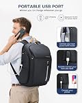 Sac à dos pour ordinateur portable pour hommes, 17.3 Sac à dos d'affaires antivol de pouce avec USB Port de recharge, sac à dos d'ordinateur imperméable Vol approuvé Carry On Travel Backpack for Work College 30L, noir