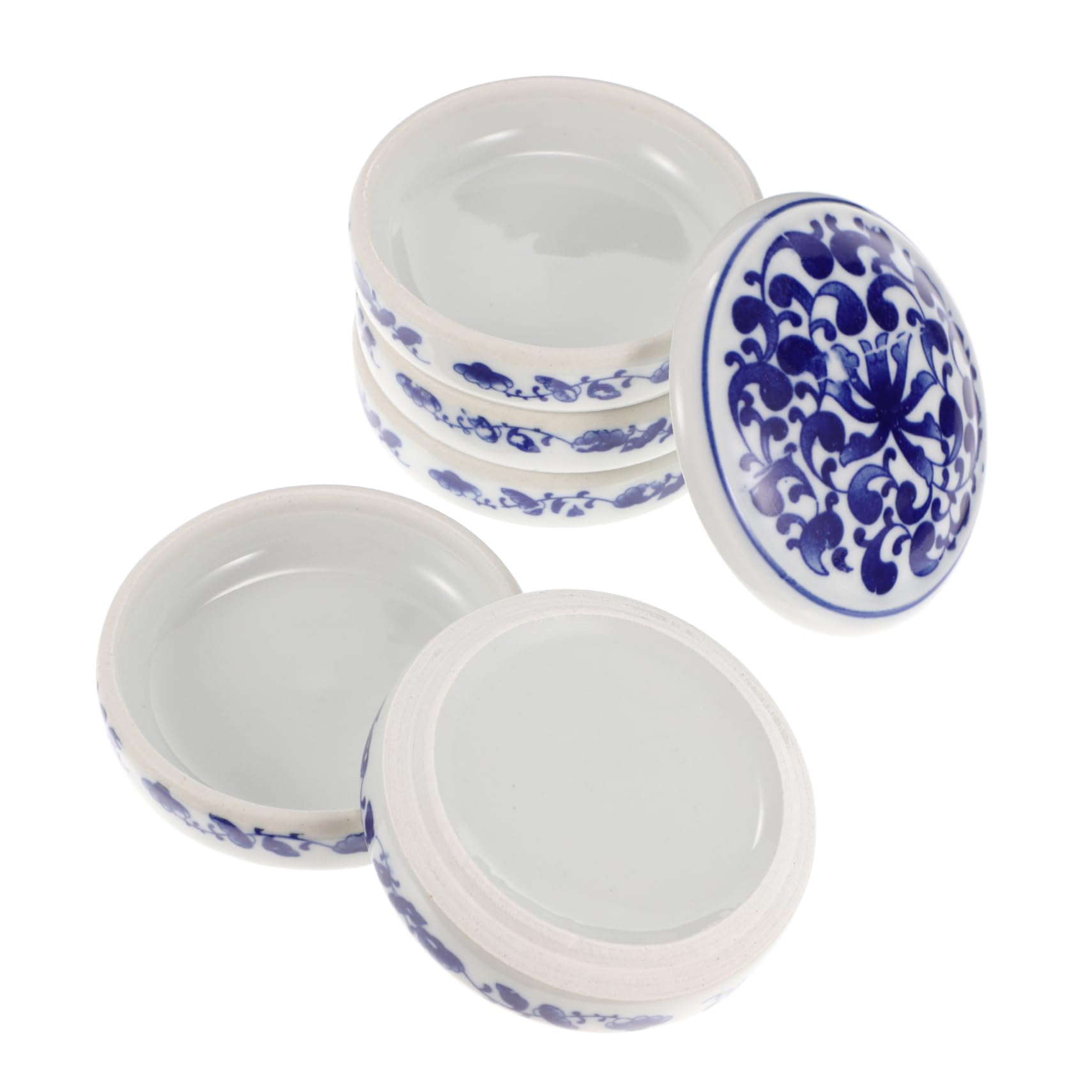 ARTIBETTER Blue White Palette Ceramic Paint Tray Watercolor Mixing Dish Ink Mixing Tray Pigment Plate