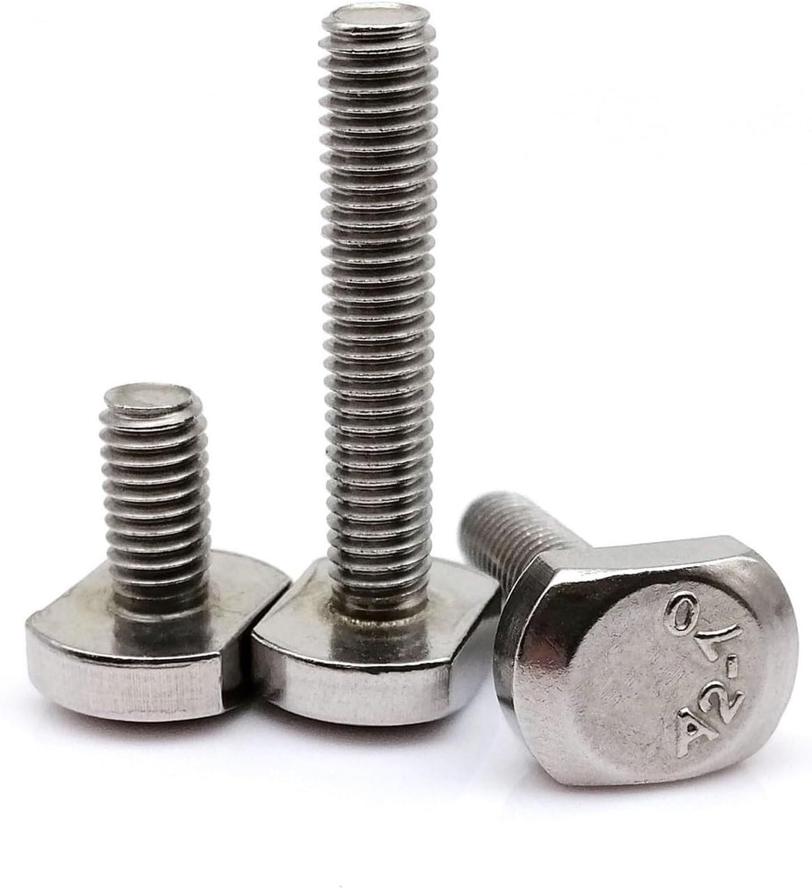 T Bolts，T Slot Accessories，1/2/5/10X M5 M6 M8 M10 M12 GB37 304 A2-70 Stainless Steel T-Slot Chute Rail Track T Shape Type Rectangle Hammer Head Screw Bolt(50mm,10pcs M6)