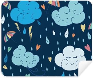 Cloud Umbrella Rain Heart Cleaning Cloth Screen Cleaner 2pcs Suede Fabric