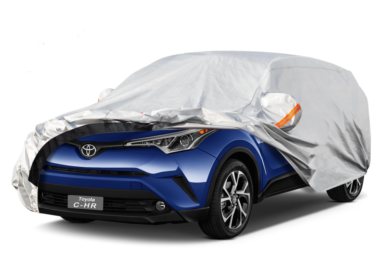 GUNHYI 6 Layers SUV Car Cover Custom Fit Toyota C-HR (2018-2022) | All-Weather Waterproof Heavy-Duty Fabric, scratch-proof cotton lining, outdoor sun/rain/snow/wind/dust protection.