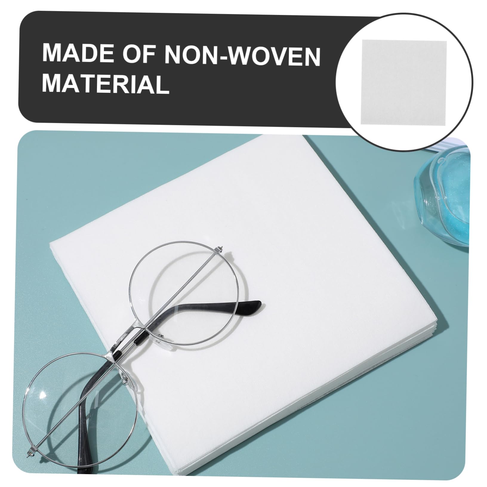 Paños de Limpieza sin Pelusa 300 Piezas para Limpieza de Lentes | Tejido No Tejido Blanco, Seguro Superficie, Portátil y Eficaz para Gafas y Espejo Coche