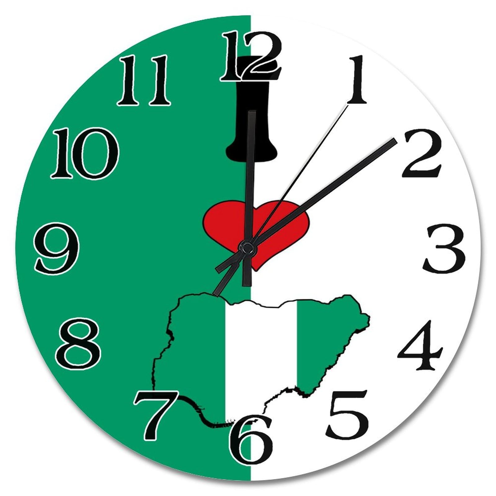 Horloge murale pays Nigeria cadeau ideal pour pendaison de cremaillere