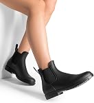 DREAM PAIRS Women's Chelsea Rain Boots Ankle Short Booties Waterproof Anti-Slip Outdoor Elastic Slip-On Garden Rain Shoes