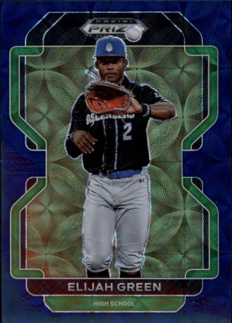 2022 Panini Prizm Draft Picks Baseball Prizms Blue Donut Circles PDP5 Elijah Green S15 High School Officially Licensed Collegiate Trading Card