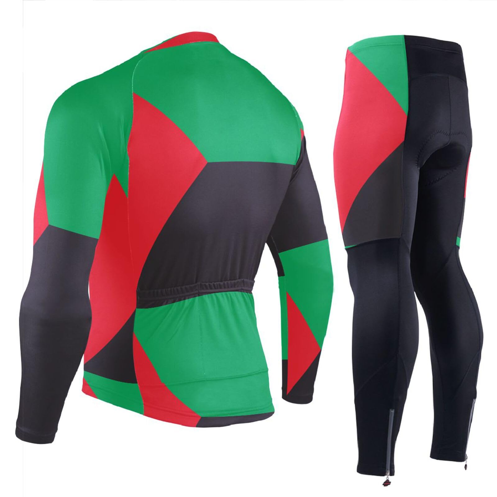 Equipo de ciclismo para clima frío con bolsillos, equipo de ciclismo para invierno resistente al viento 3D acolchado bandera nacional de Kenia