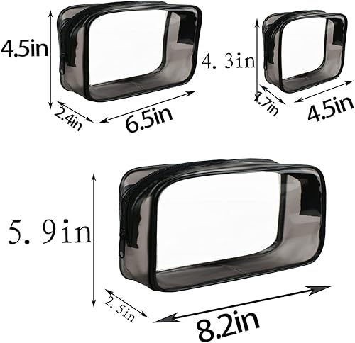 Miniatura 2 de Paquete de 4 bolsas de cosméticos transparentes para viajes, bolsa de maquillaje aprobada por la TSA, compatible con aerolíneas de aeropuerto,