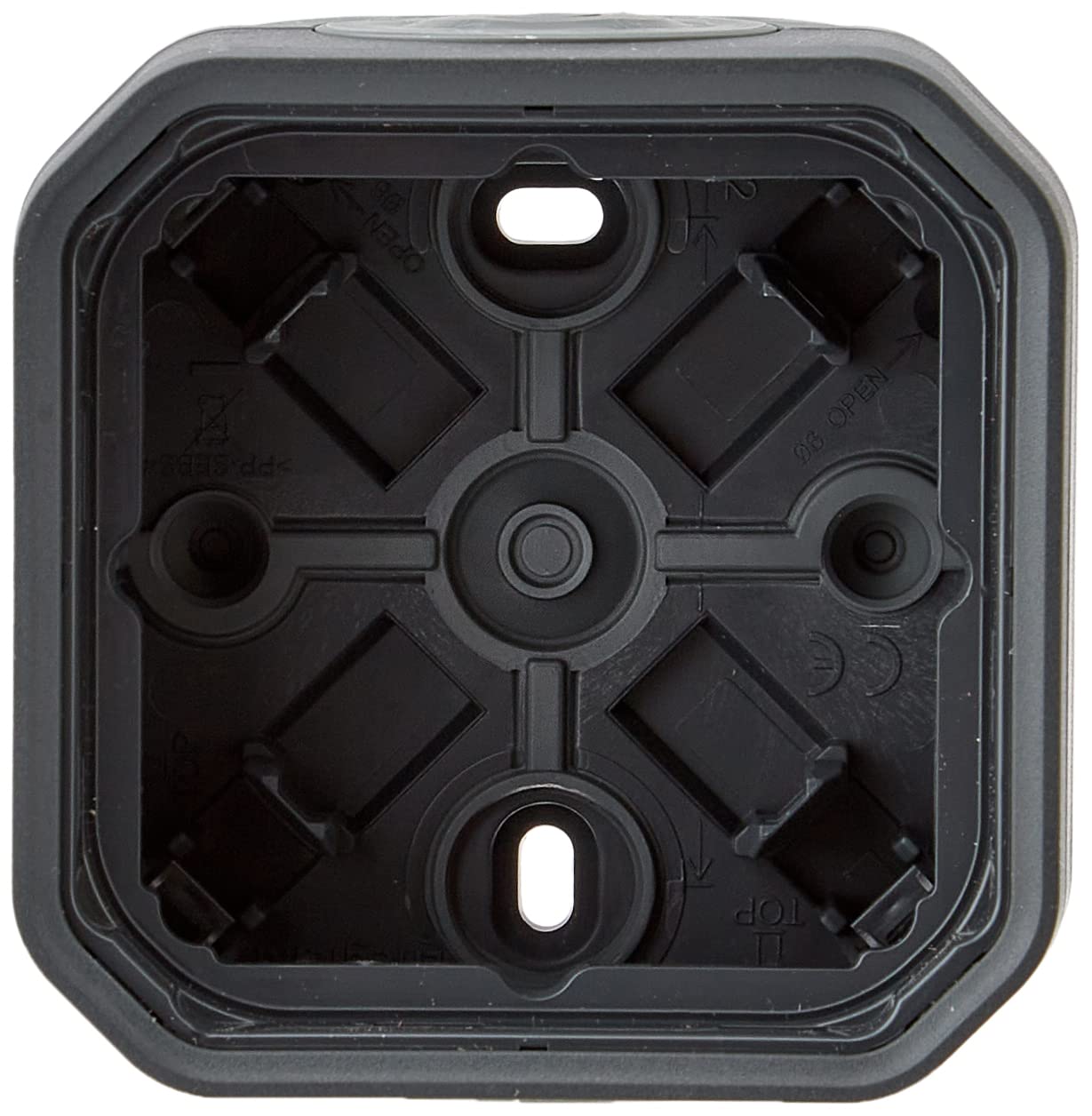 Legrand - Plexo waterproof case with 1 socket for mounting in the surface equipped with 2 soft membrane tips, 1 entrance in anthracite finish