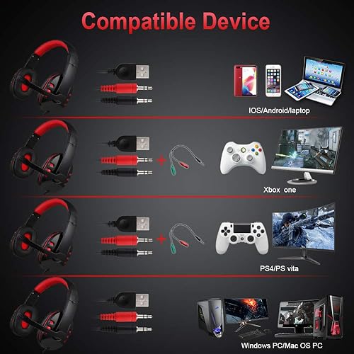 Miniatura 5 de BlueFinger Combo de auriculares con teclado y mouse para juegos teclado retroiluminado con cable USB 114 teclas de letras teclado LED brillante