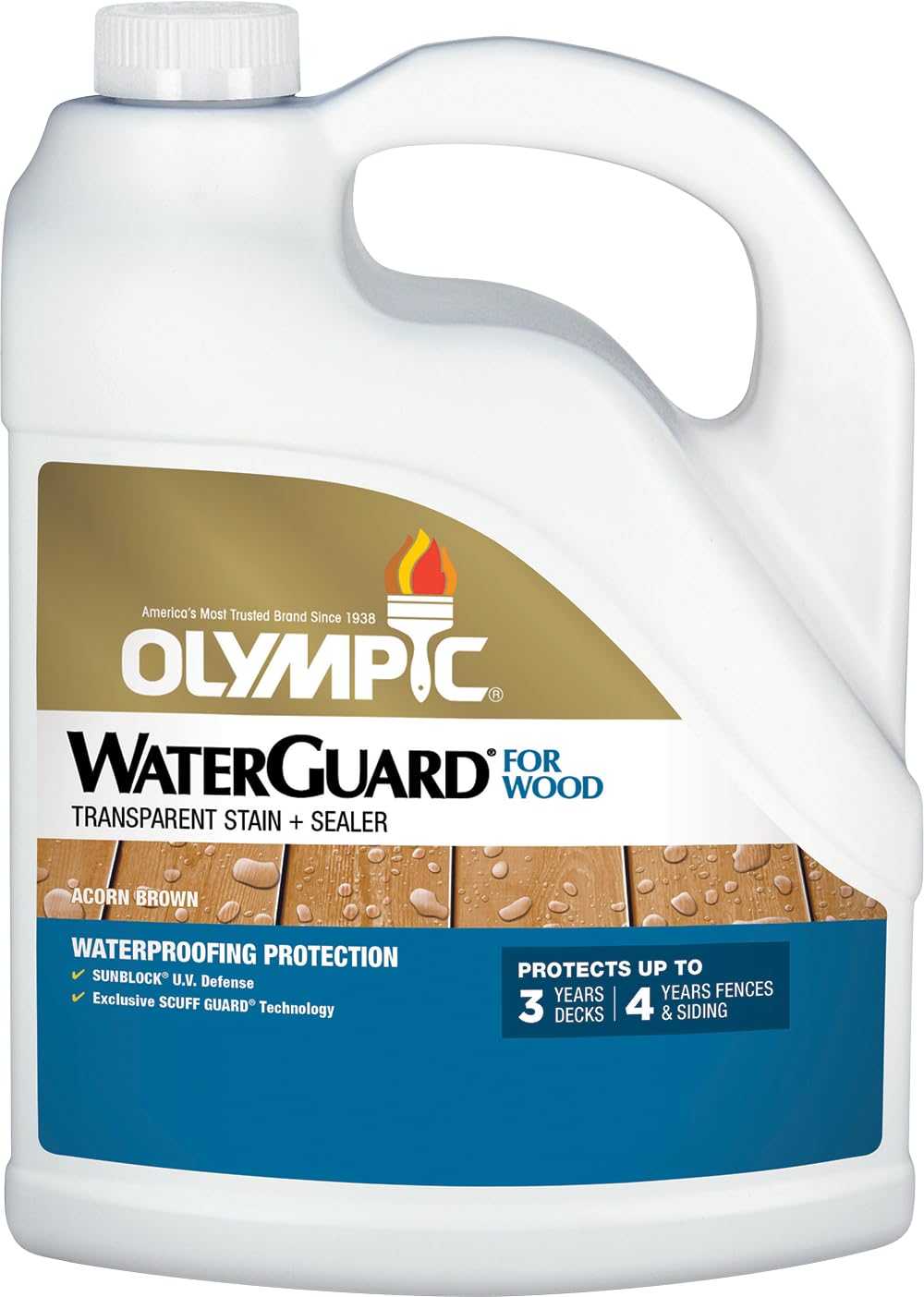 Olympic WaterGuard Acorn Brown Transparent Stain and Sealer