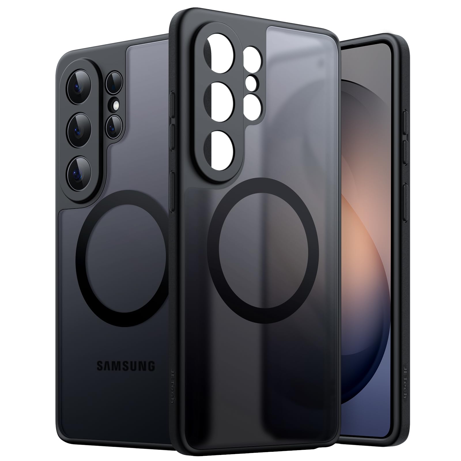 JETech Cover Magnetica per Samsung Galaxy S26 Ultra, Compatibile con MagSafe, Protezione Completa dell'Obiettivo della Fotocamera, Custodia Antiurto con Retro Opaco Traslucido (Nero)