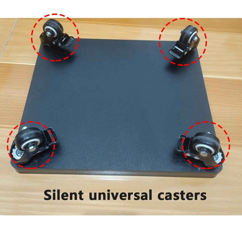 1-poziomowy uchwyt audio i wideo, mała wieża do sprzętu dźwiękowego HiFi, odtwarzacz CD, półka narożna z kółkami do salonu (28 x 33 cm)
