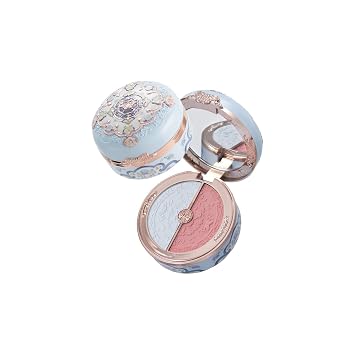 Butterfly Cloud Collar Rouge Box Highlighting & Blush Duo Powder Flower Know Pink Matte Finish Blush & Highlighter Palette Buildable & Blendable Makeup for Cheeks (Seaborne Moon)