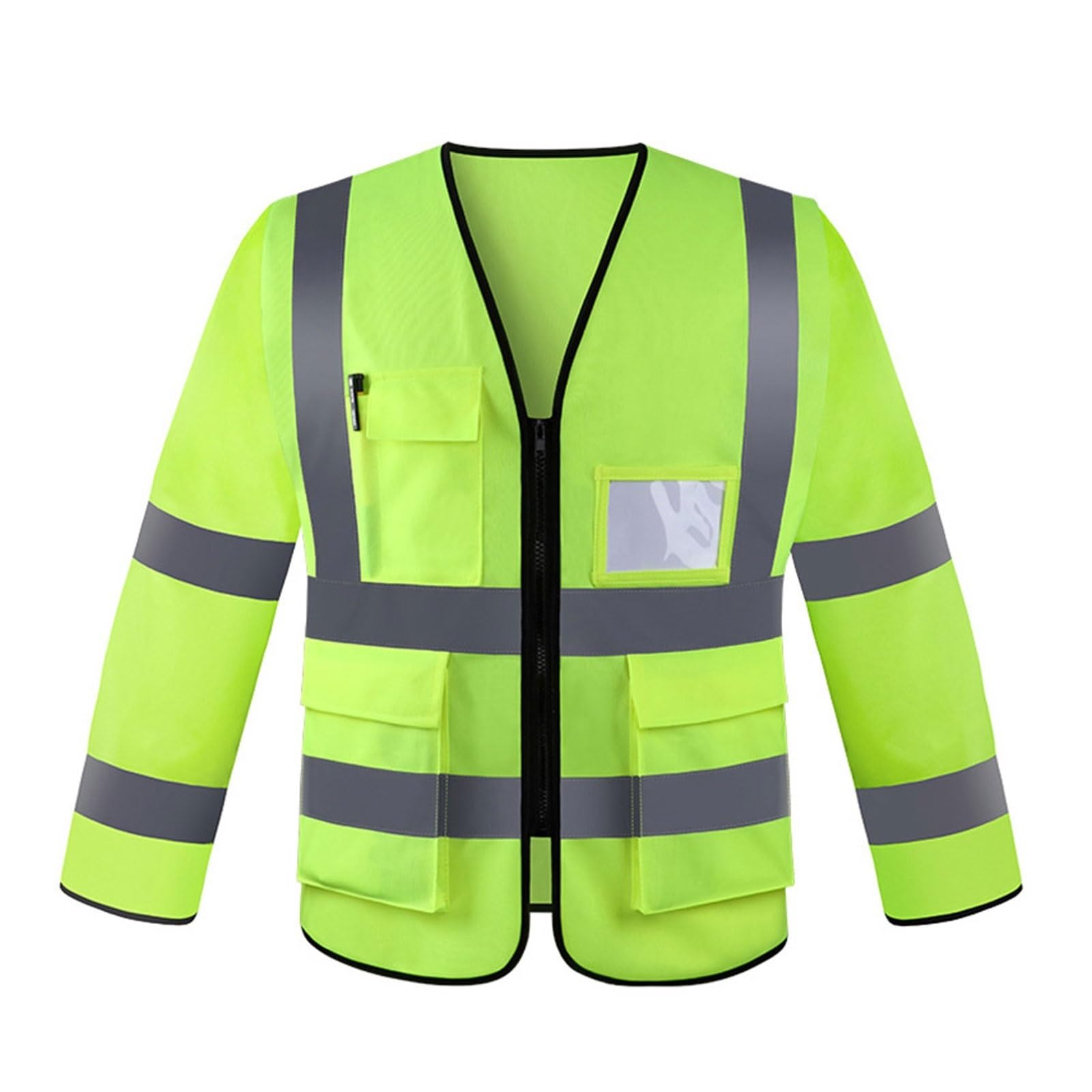 Chaleco reflectante de alta visibilidad, Chaleco de alta visibilidad Manga larga Reflectante Ropa trabajo sanitaria unisex Multicolor M(Gelb)