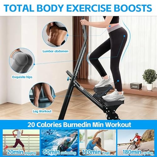 WUDLEP Stair Stepper Exercise Stepper Machine, 3 Level Resistance Foldable Stair Climber, Adjustable Handlebar & Pedals Vertical Stairmaster Exercise Fitness Equipment for Home Use Gym Workout - Image 3