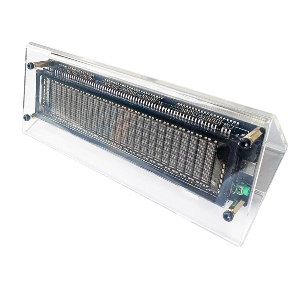 VFD - Analizador de espectro musical, visualizador de ritmo, con entrada de micrófono MEMS y función de reloj, color negro
