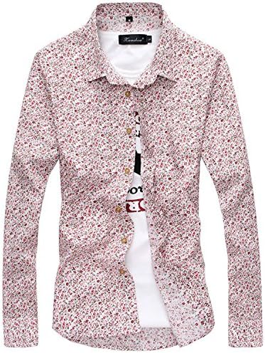Amazon ノーブランド品 メンズ15新品長袖ワイシャツ ｔシャツ 花柄シャツ 韓国風 カジュアル 開襟シャツ ボタンシャツ 形態安定 ワイシャツ 男性シャツ Tシャツ カットソー 通販