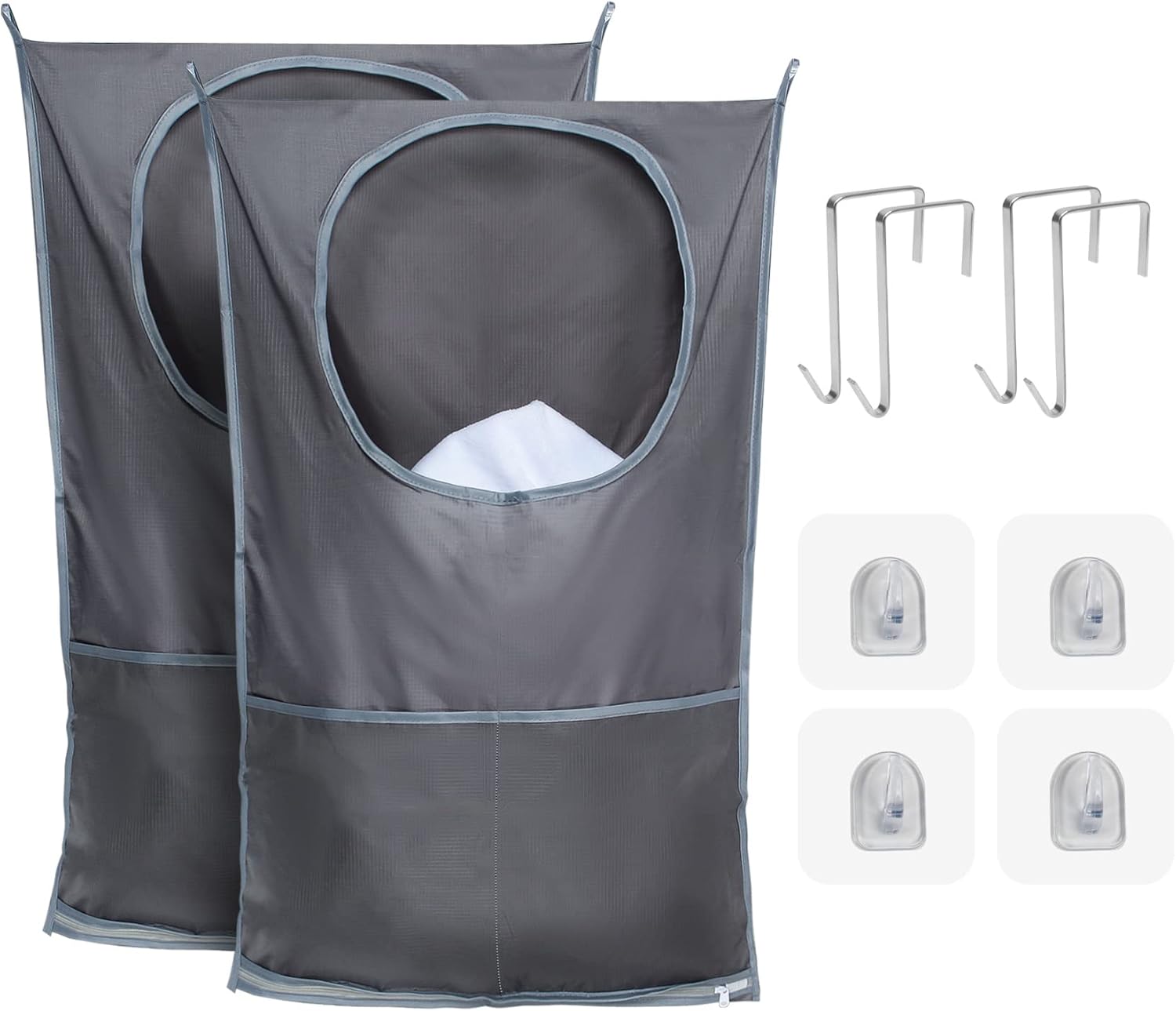 Amazon.com: DEDU 2 Pack Hanging Laundry Hamper with Over Door Hooks ...