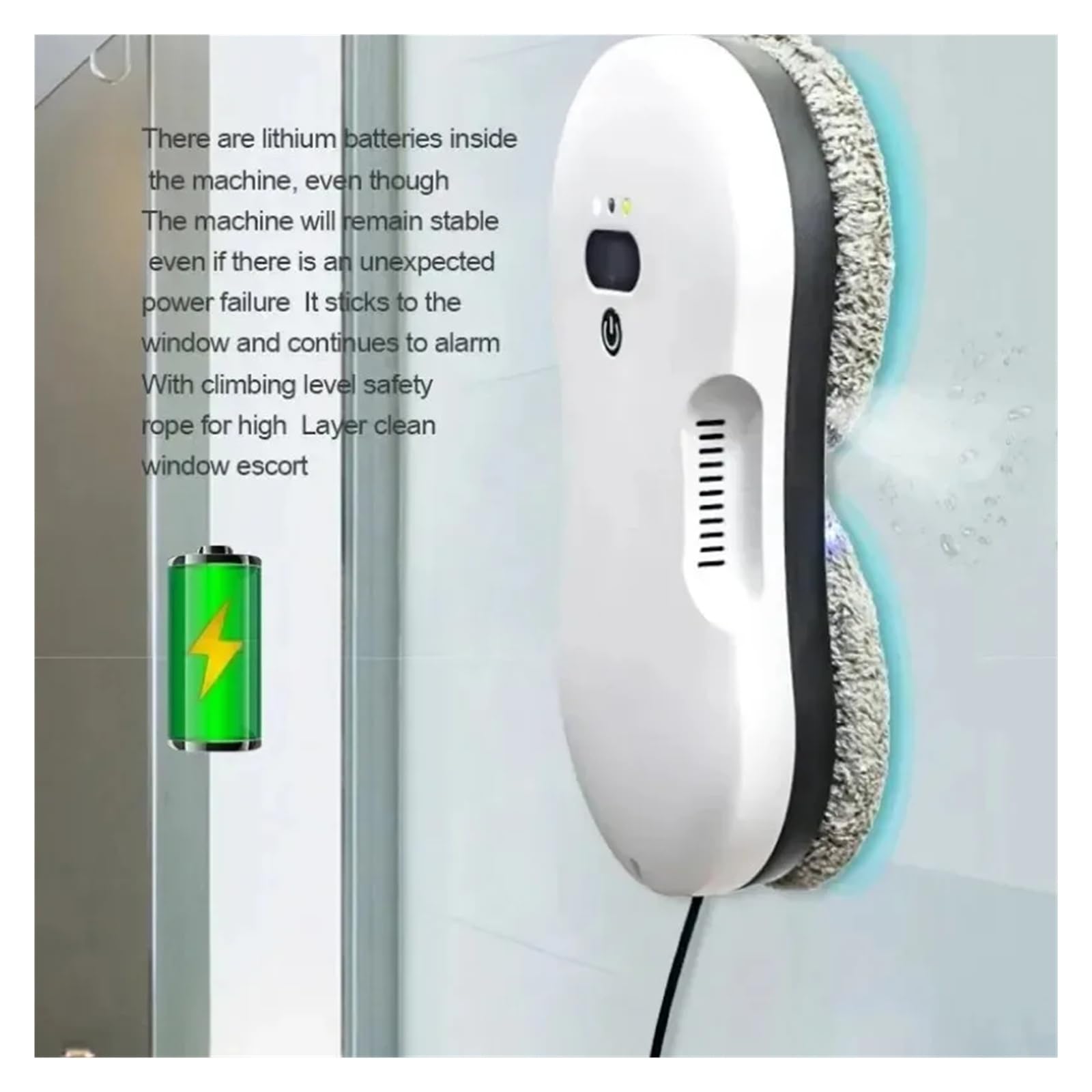 Robot limpiacristales Ultrafino con Boquilla Doble, Potente succión de 2800 Pa y Control Remoto con múltiples Modos.