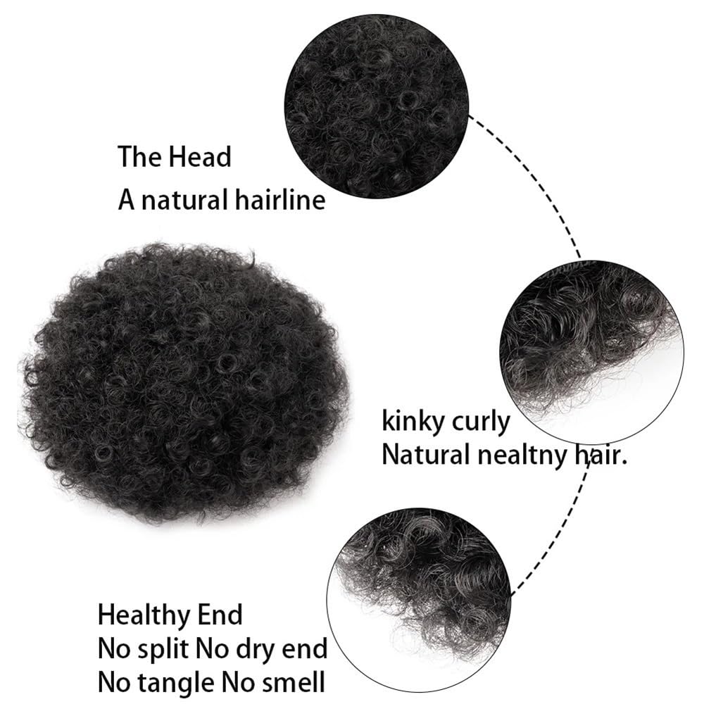 Postizo Coletero Extensión de moño con Cola Caballo cordón Afro, sintética, Corta y rizada Moño Postizo de Pelo(Silver)