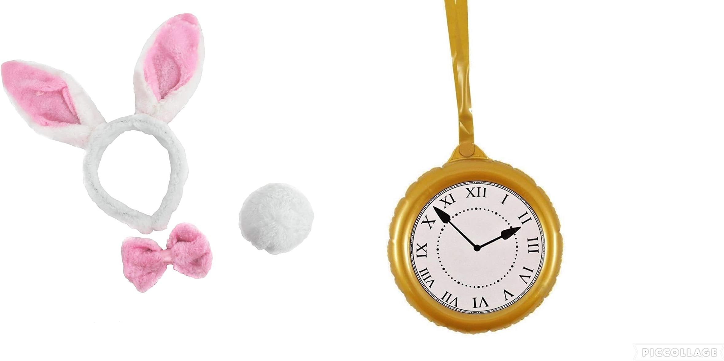 Seemeinthat Rabbit set headband ears tie and tail with inflatable clock. A great item for book week and Easter for your child or animal party