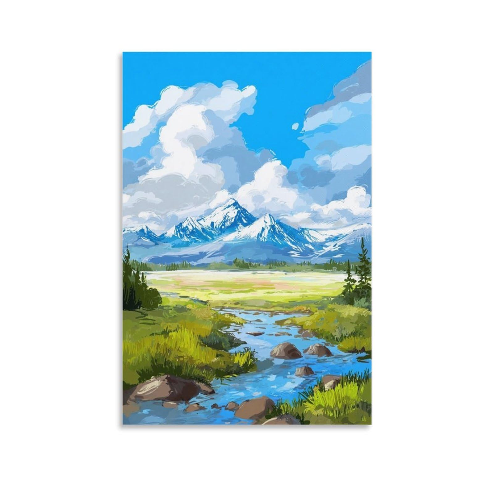 ZBBGGOZ Katmai National Park Posters 24x36inch(60x90cm) Vintage Watercolor Canvas Art