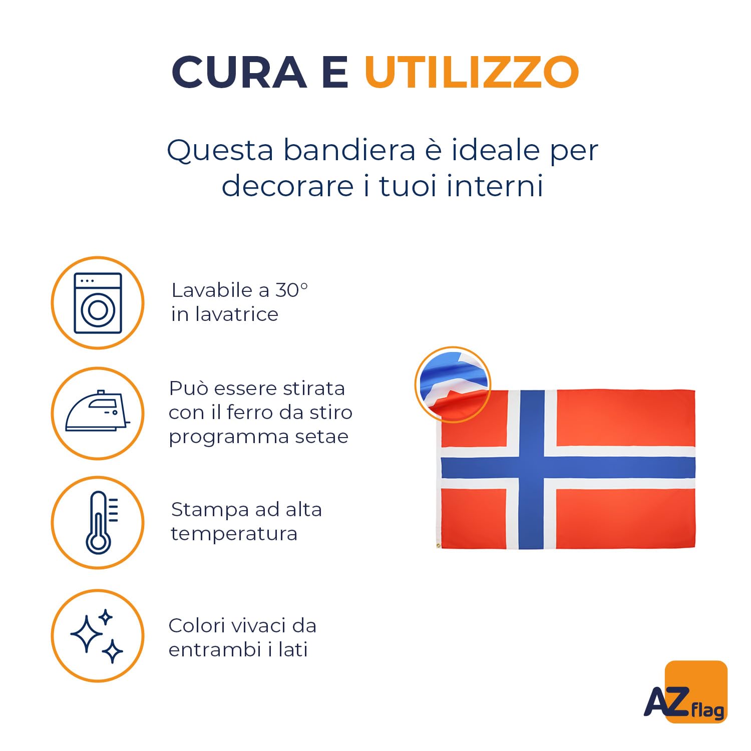 Bandiera Norvegia 100% Poliestere, 90x150 Cm, Resistente UV Con Doppi Orli E Occhielli In Ottone - 5