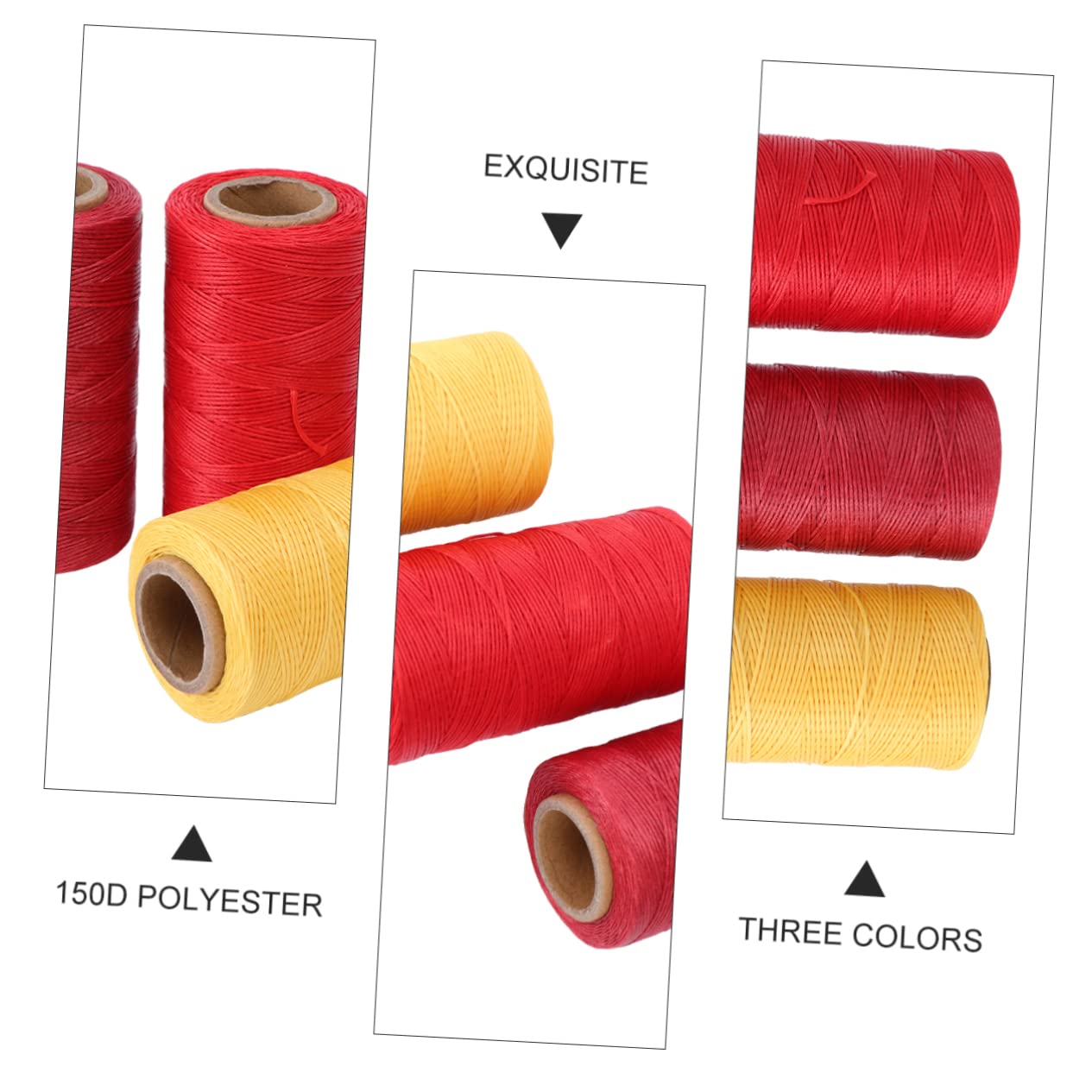 3Pcs 260M 150D Cuoio Cucito Filo Filo Cerato per Cucito a Mano in Pelle E Rilegatura a Libro 0. 8Mm