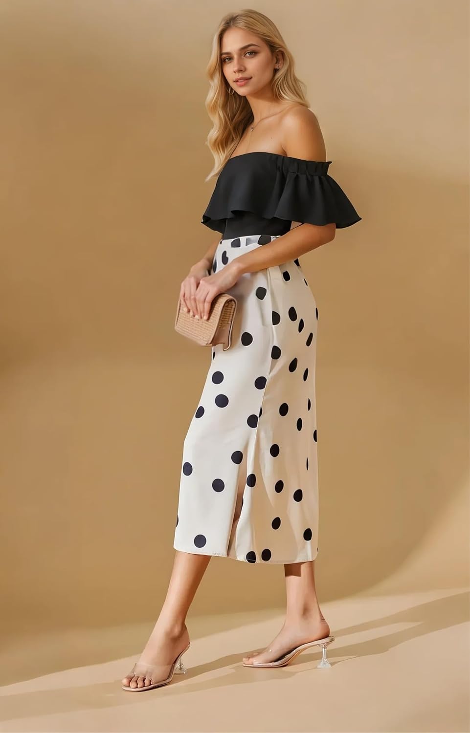 vivianly Womens Clear Heels Sandals Transparent Stiletto Heel Slippers Backless Peep Toe Slip on Heeled Mules - Image 2