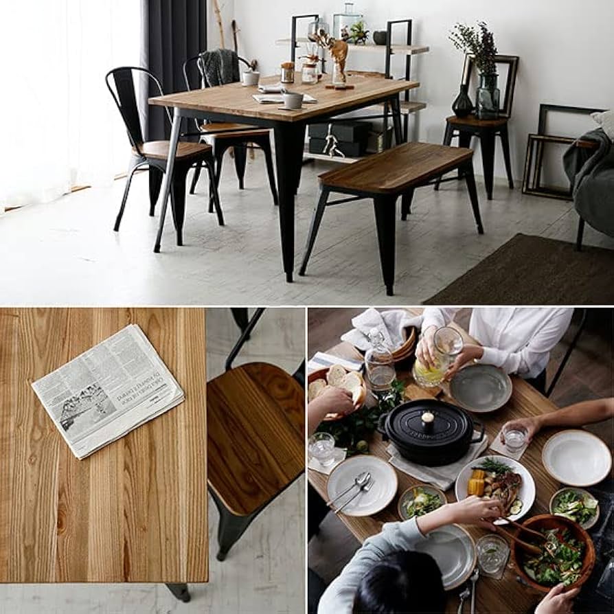 Amazon｜LOWYA ロウヤ ダイニングテーブル 天然木 スチール脚