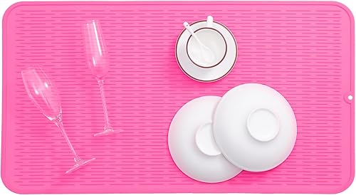 Miniatura 490 de Tapete de silicona para secado de platos para múltiples usos, fácil de limpiar, ecológico, resistente al calor, tapete de silicona para encimera