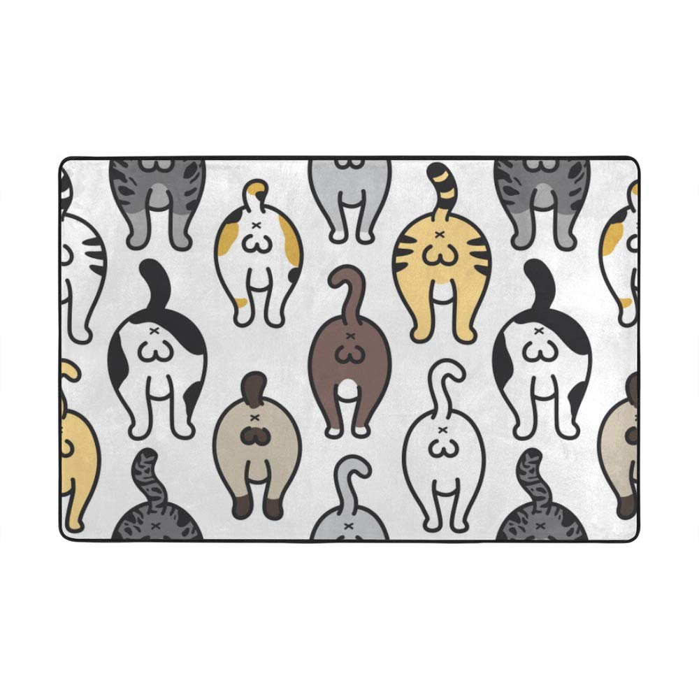 Tapis dos de chat en velours corail pour salon, 150x100 cm | Confort en polyester et coton stretch