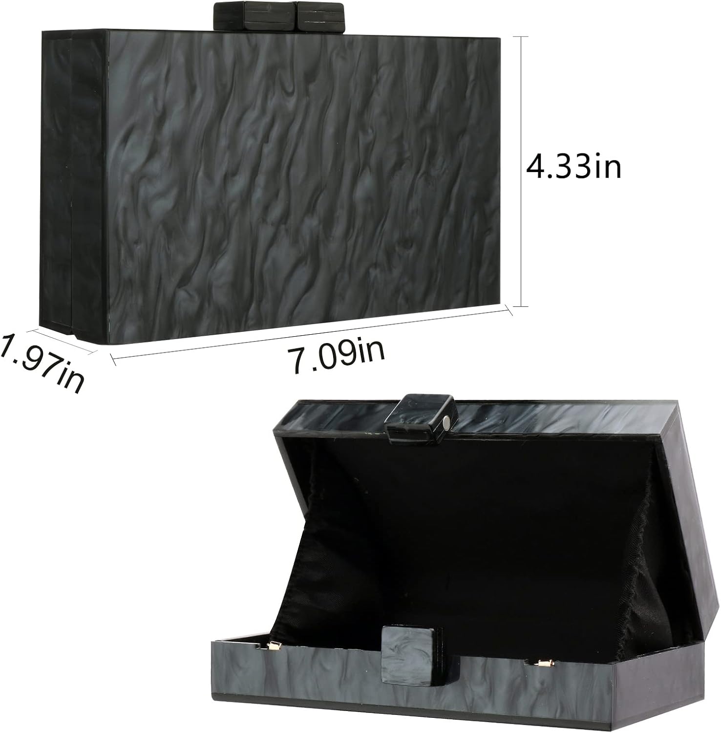 Gets Acrylic Clutch Purses for Women with Marbling Purses and Handbags Elegant Banquet Evening Crossbody Bag - Image 3