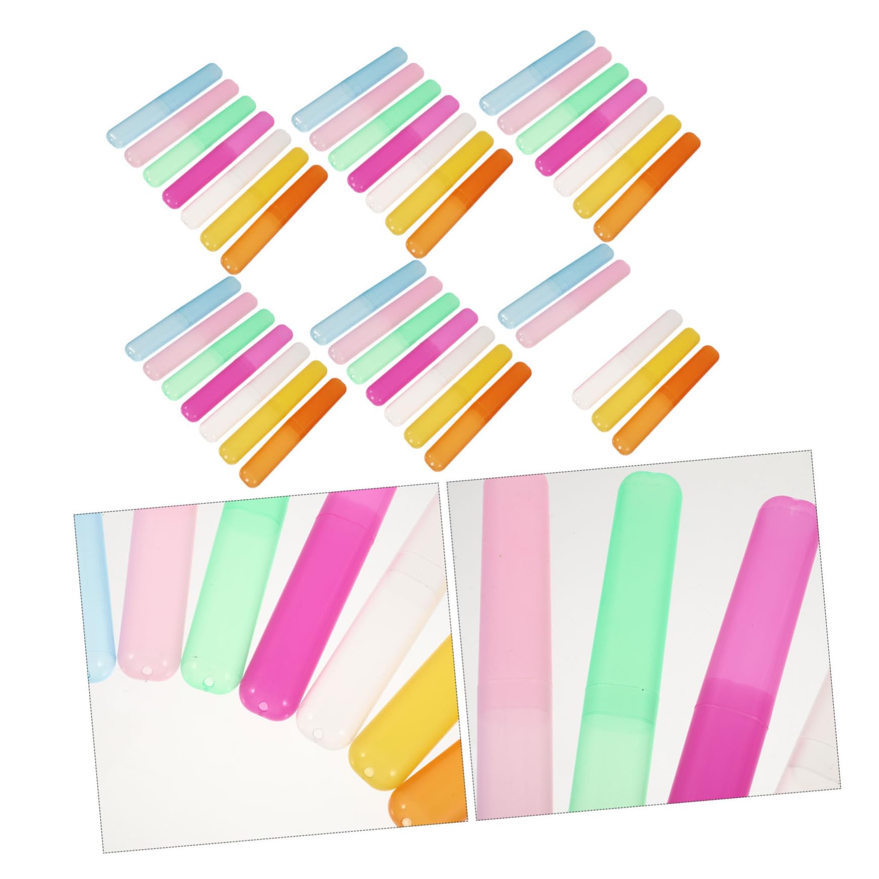 FRCOLOR Confezione di Astucci da Viaggio per Spazzolino 40 Pezzi Abs | Trasferte e Viaggio, Leggero e Facile da Aprire e Chiudere, Chiusura Sicura degli Oggetti Colore Casuale