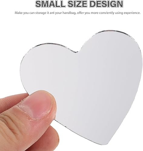 Miniatura 6 de Healifty 20 piezas de mini espejos en forma de corazón, azulejos de mosaico de vidrio para decoración del hogar, proyectos de manualidades,