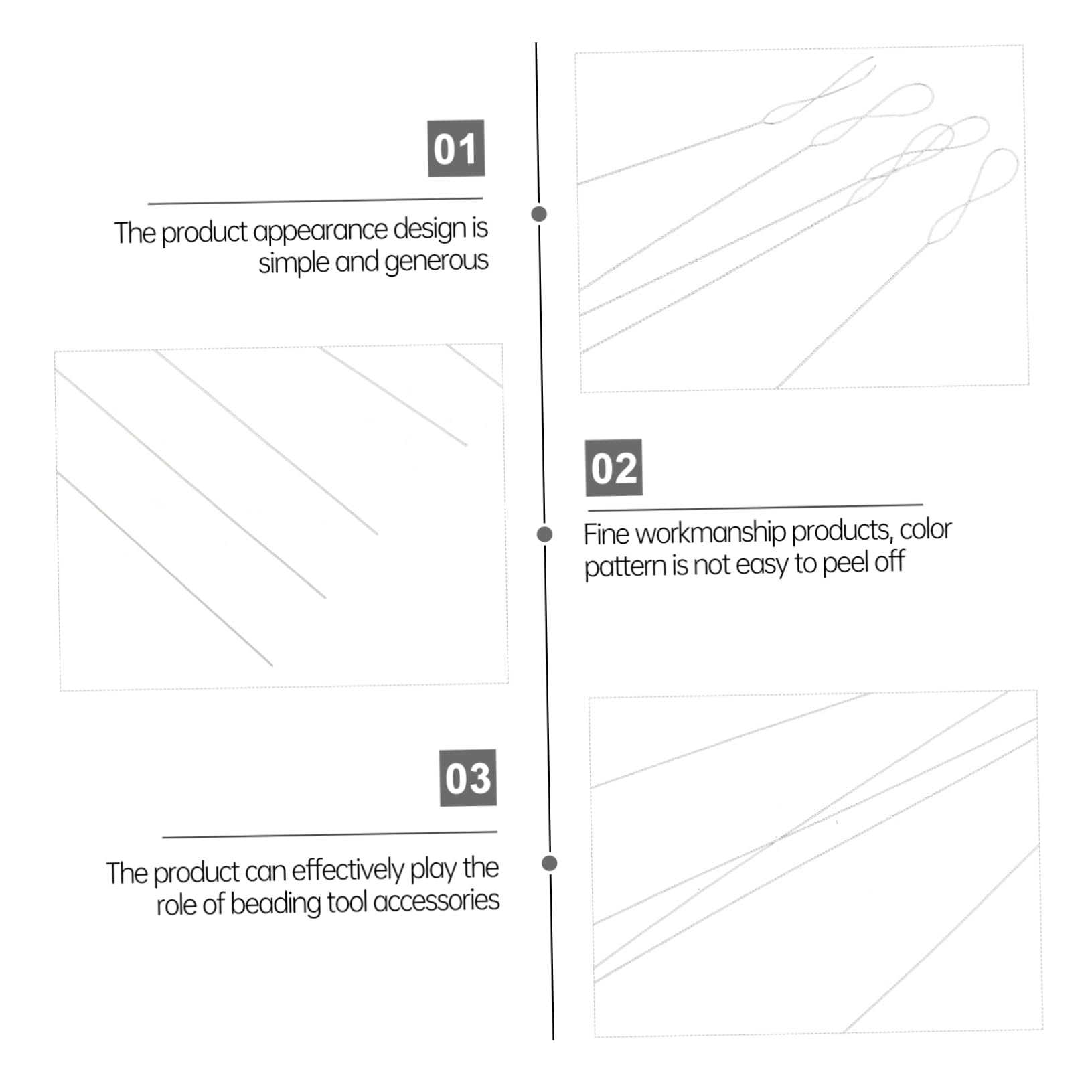 JEWEDECO 3sets DIY Beading Embroidery Needles 12 Sizes Long Needles Beading for Bead Threading Craft Projects 5pcs*3