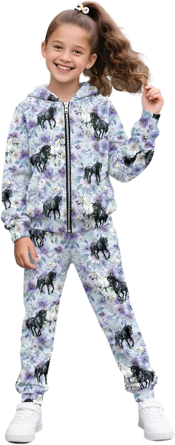 HUIACONG Girls Sweat Set for Children Sweat Suit for Kids Boys Sweatsuits