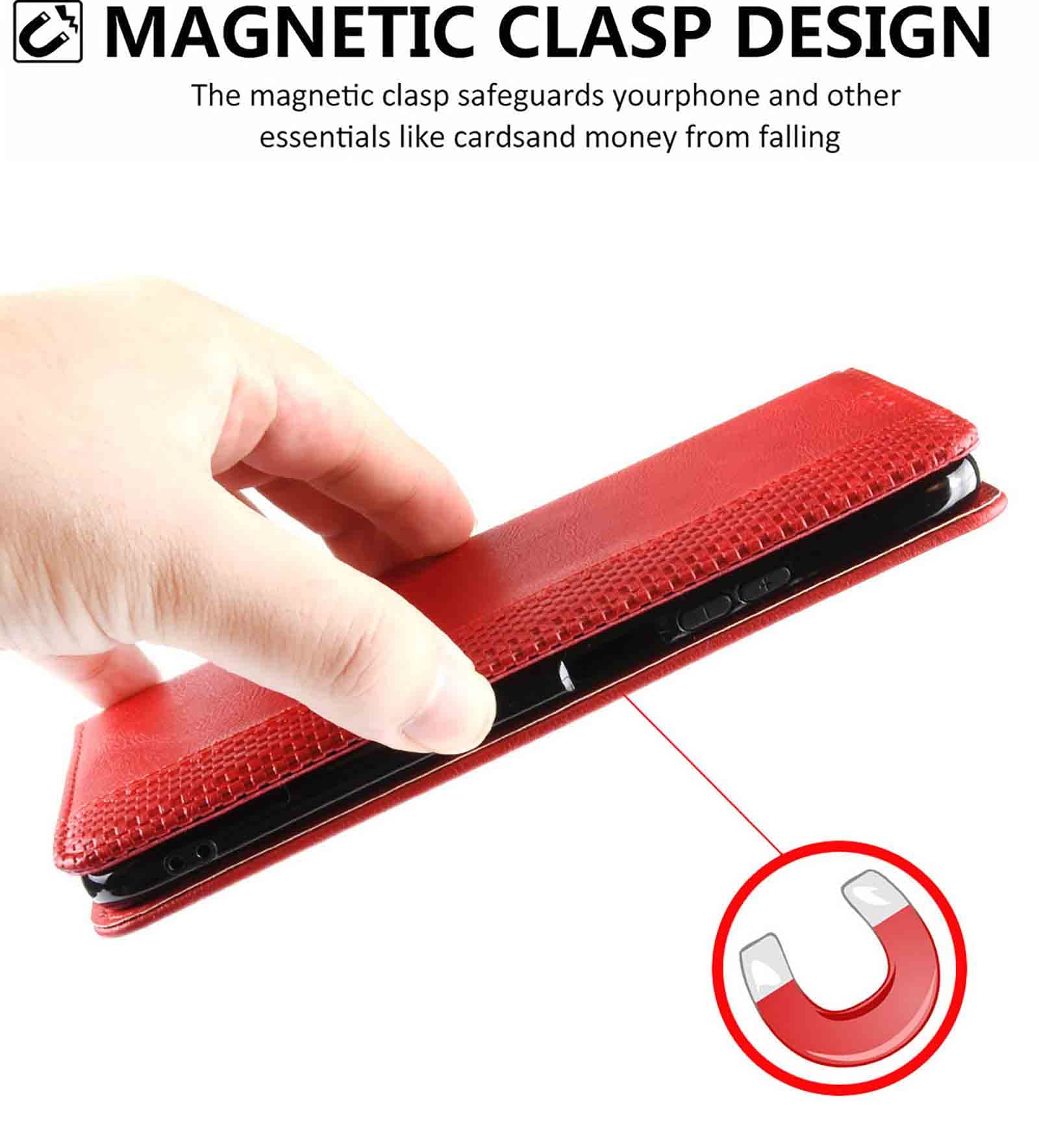 Cover Portafoglio In Pelle Per Xiaomi Redmi 9C NFC / Redmi 9C - Custodia A Libro Con Slot Per Carte E Supporto, Grigio - 2