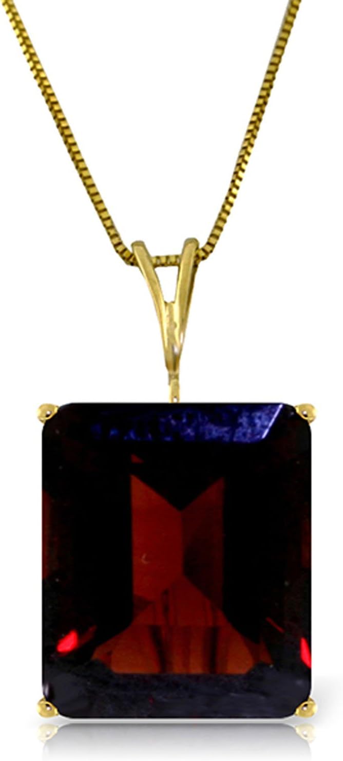 Galaxy Gold GG14k Solid Gold Necklace with 7.0 Carat Octagon-shaped Garnet Pendant