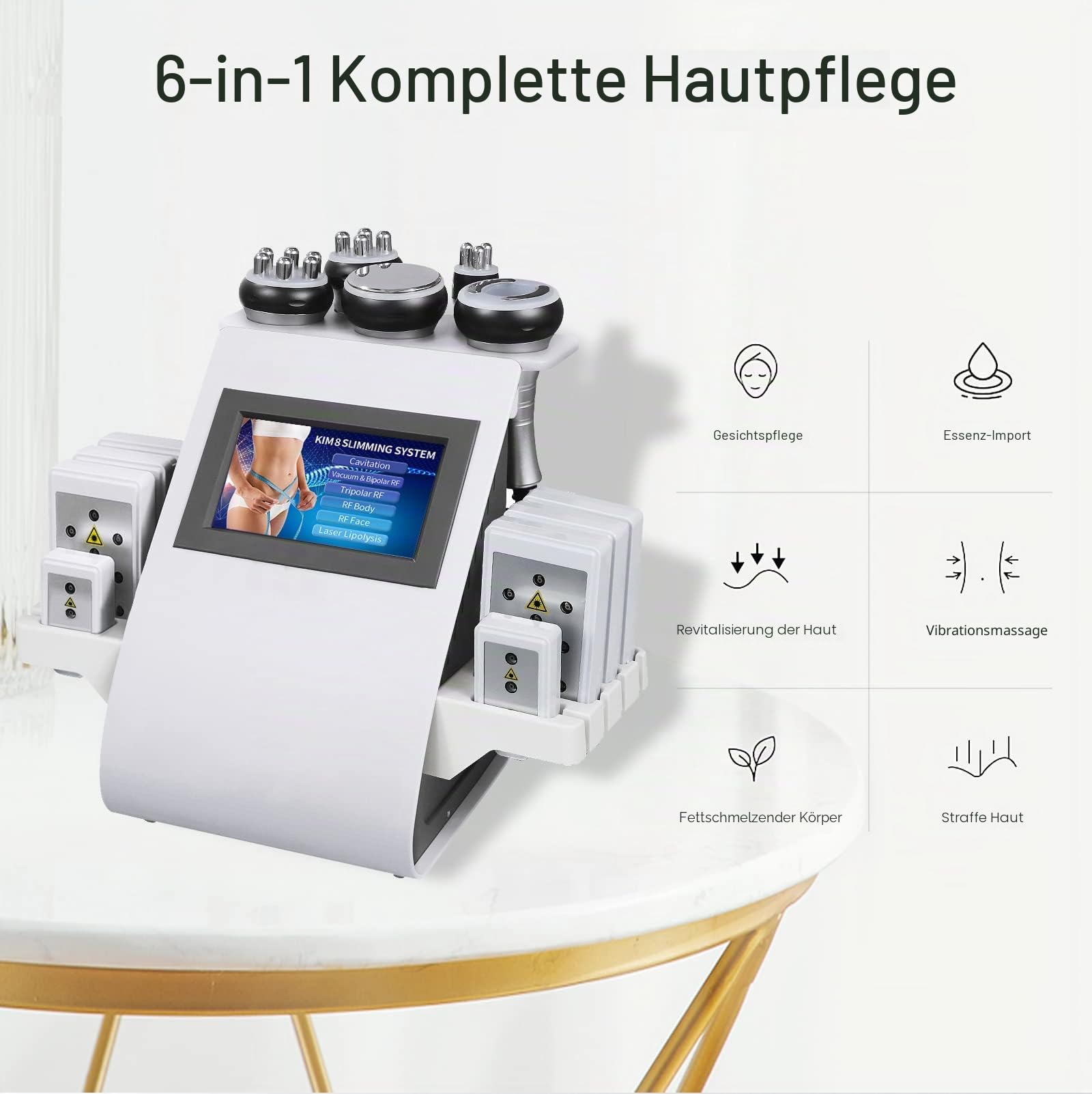 Kavitationsmaschine Radiofrequenz-Massagegerät Vakuum-Reduktionsgerät 6-in-1 Körperkonturiermaschine
