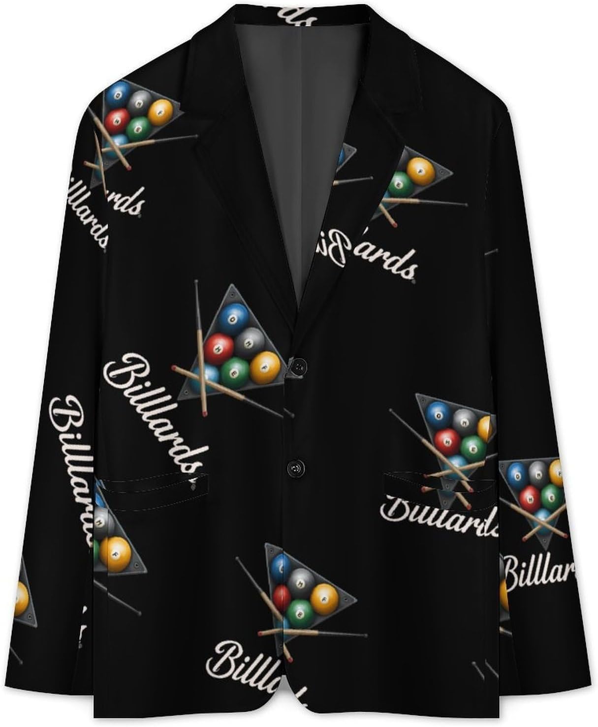Billiards Print Sports Mens Blazer Casual Sport Coats Two Button Suit Jacket for Travel Wedding