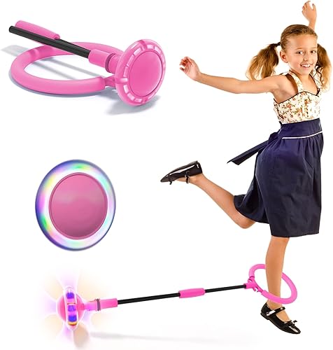 Ankle Skip Ball for Kids, Girls Toys Age 5 6 7 8 9 10 Years, Birthday Gift for Girls and Boys, Foldable Colorful Flash Wheel Skip Ball, Sports