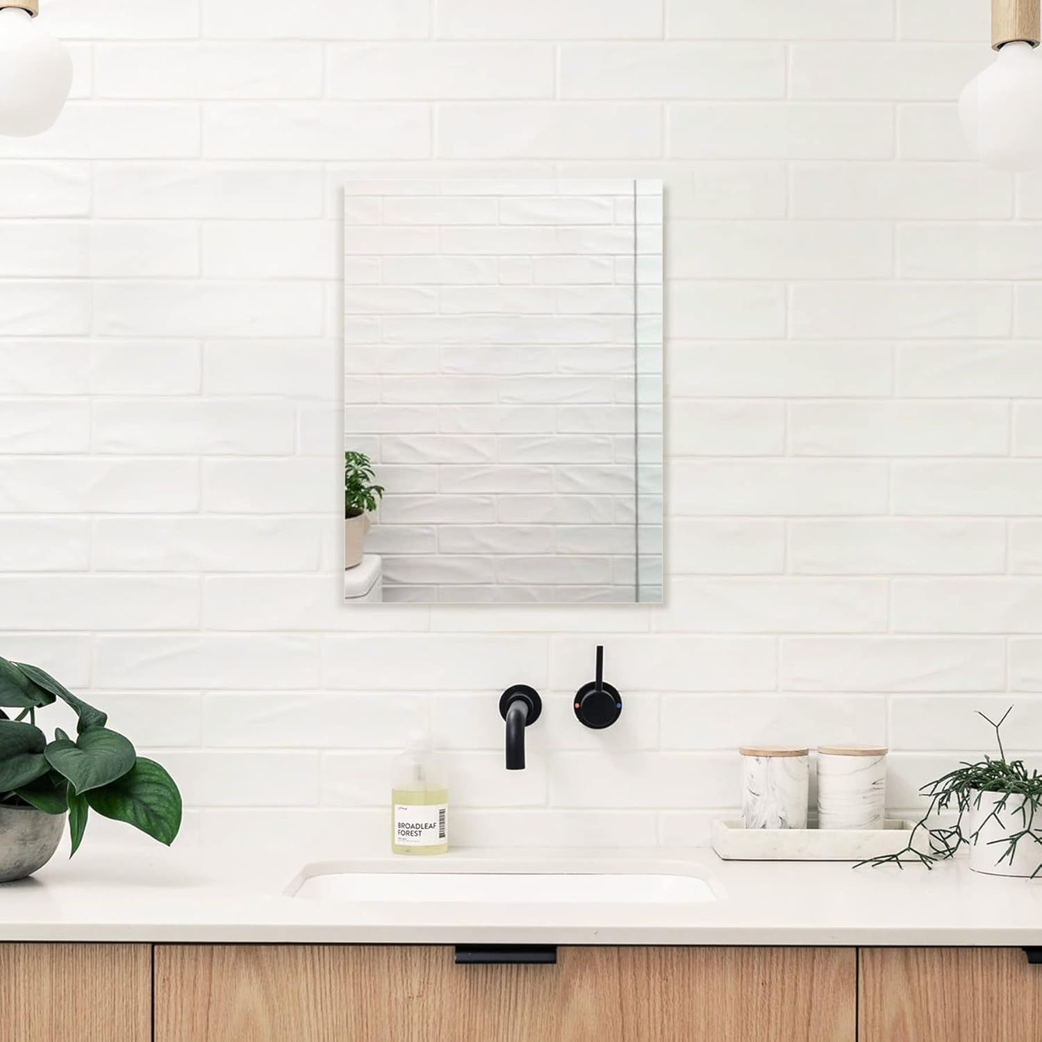 Amazon.com: Mirrorons Frameless Mirror, Wall Mirror 18" x 24", Modern ...