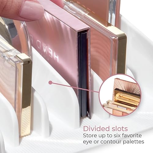 Miniatura 5 de iDesign The Sarah Tanno Collection - Paleta de maquillaje de silicona y organizador de cosméticos, color blanco