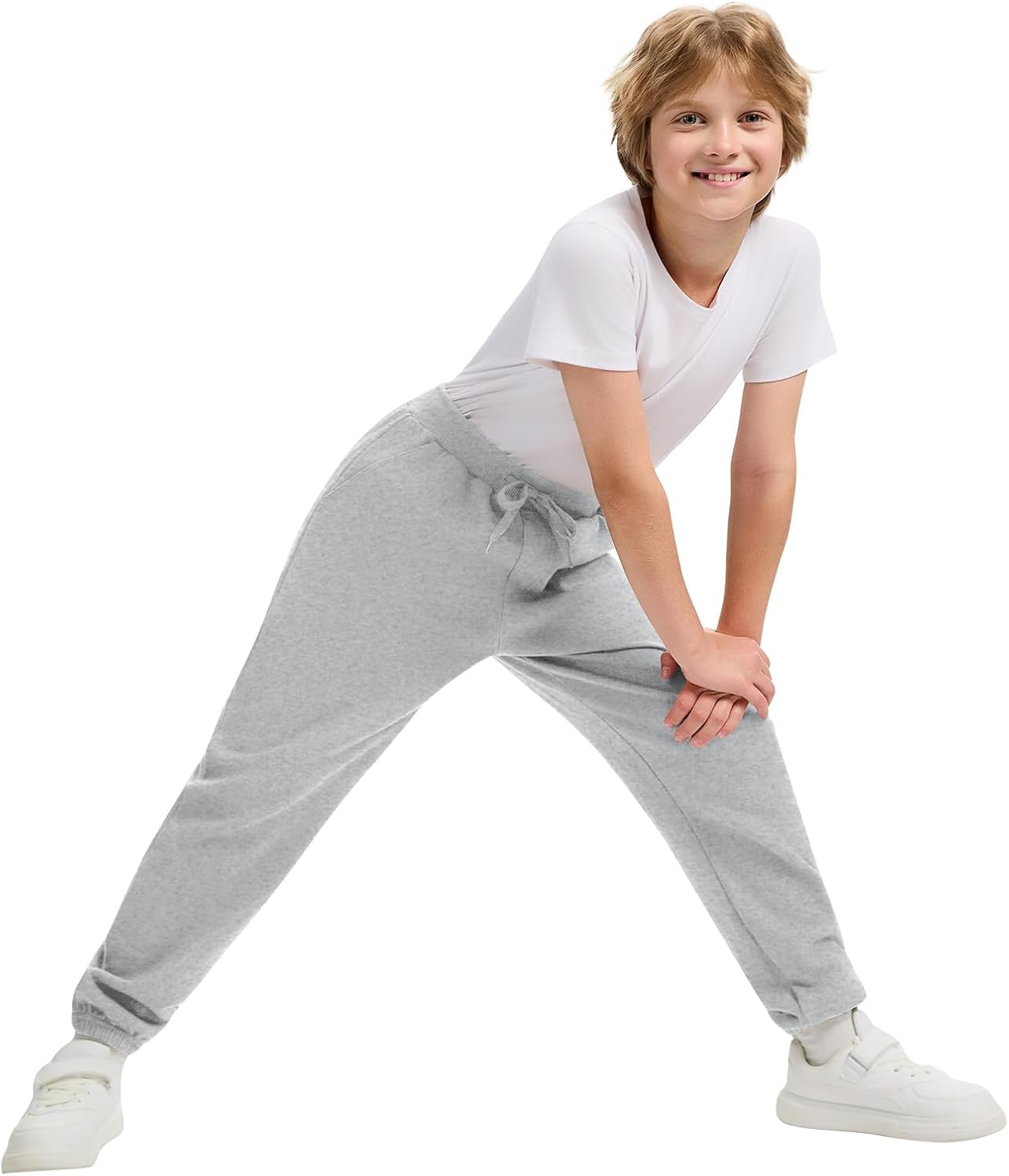 Kissonic 3 Pack Boys Girls Sweatpants Active Joggers Kids Elastic Waist Athletic Jogger Pants with Pockets Drawstring - Image 4