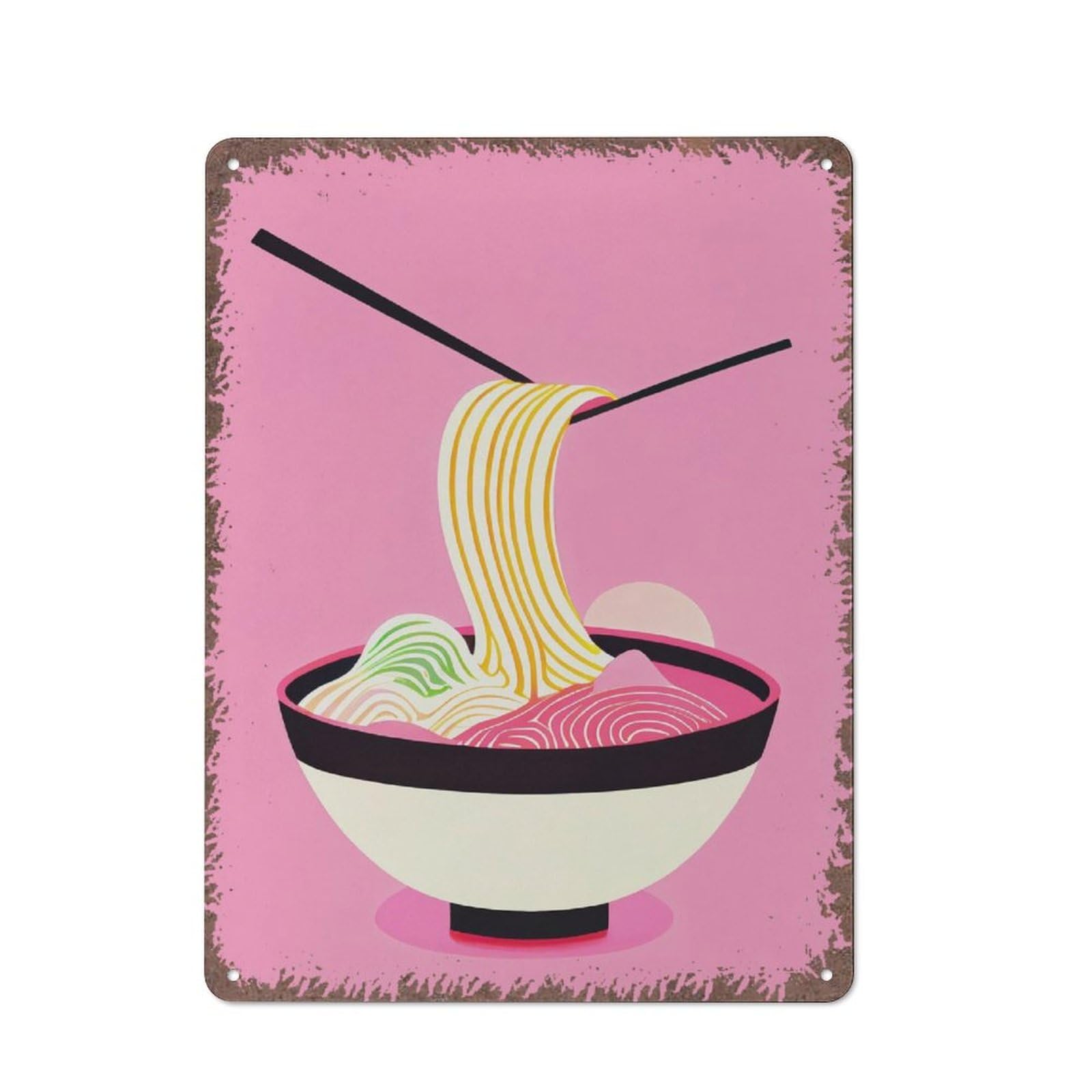 Soba Delicacy Culinary Japanese Noodle Poster Kitchen Decor Foodie Gift Modern Home Wall Art Creative Tin Signs Funny Metal Signs Vintage Garden Cafes Offices Shops Clubs Plaque Tin Signs 16*12 inch