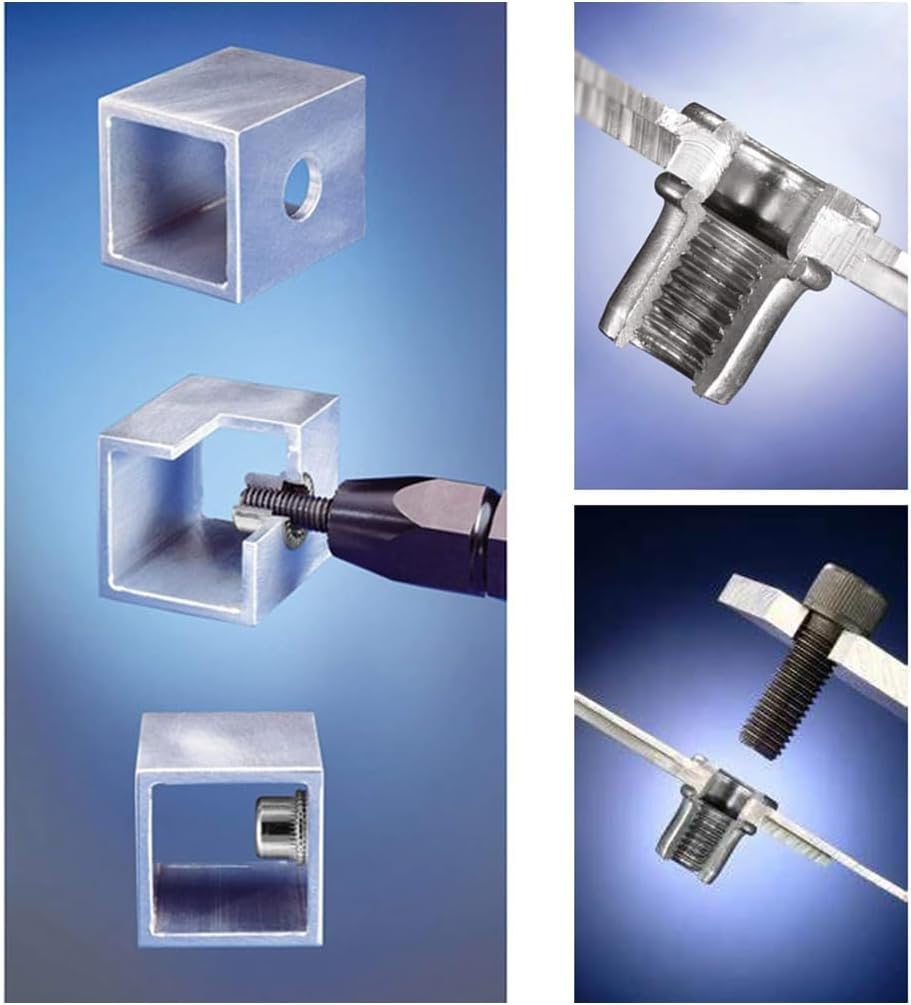 Generic Nut 100Pcs 1/4In-20UNC Stainless Steel 304 Finish Flat Head Rivnut Threaded Insert Nut Knurled Body Vertical Rivets Nut - (As Show)